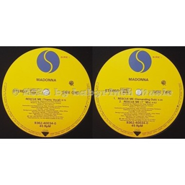 Madonna - Rescue Me • 12" Vinyl Maxi • MINT - Labyrinth Music