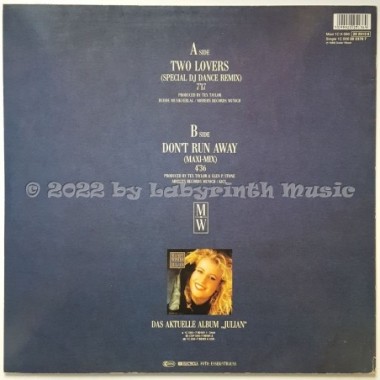 Mandy Winter - Two Lovers • Special DJ Dance Remix • 12" Vinyl Maxi - Labyrinth Music