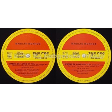 Marilyn Monroe - I Wanna Be Loved By You • 12" Vinyl Maxi - Labyrinth Music