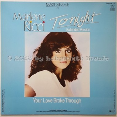 Marlene Ricci - Tonight • 12" Vinyl Maxi - Labyrinth Music