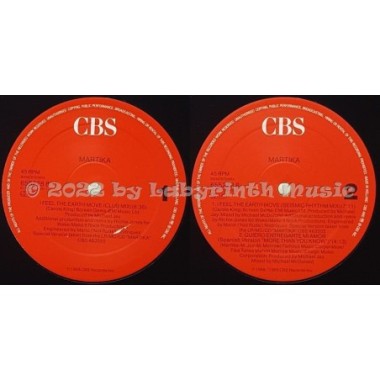 Martika - I Feel The Earth Move • 12" Vinyl Maxi • EX - Labyrinth Music
