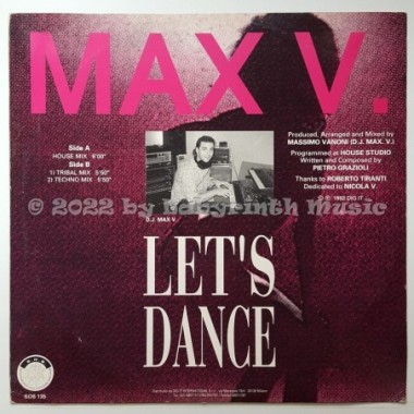 Max V. - Let's Dance • 12" Vinyl Maxi - Labyrinth Music